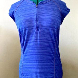 Athleta UPF royal blue tank 1/4 zip SM
